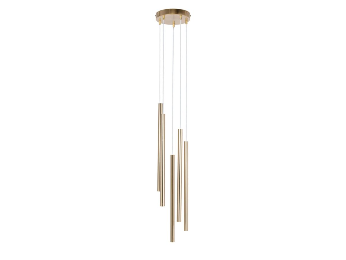 Lampa wisząca Sopel Premium 5 koło 5-punktowa złota szczotkowana
