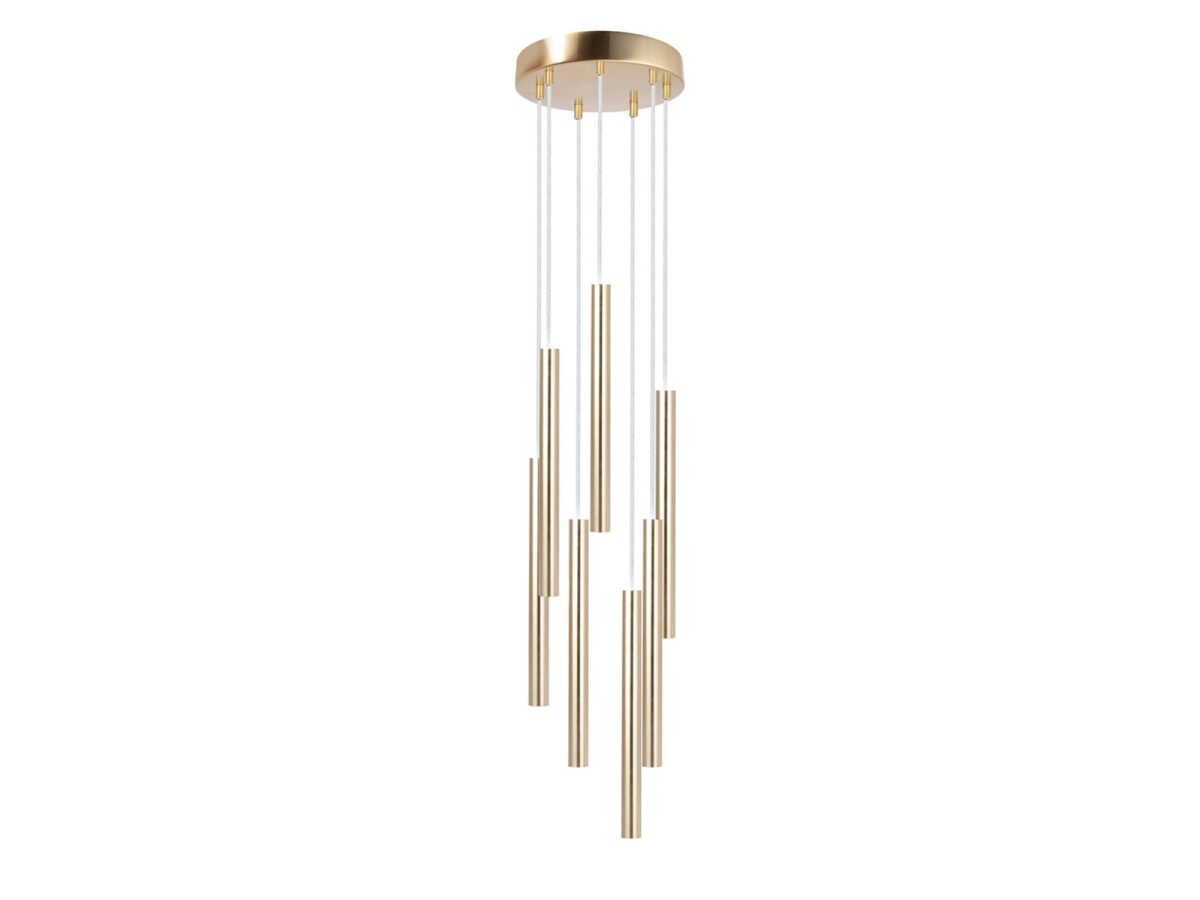 Lampa wisząca Sopel Premium 7 koło 7-punktowa złota szczotkowana