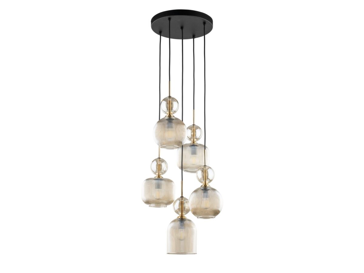 Lampa wisząca Sophia 5-punktowa ze szklanymi kloszami