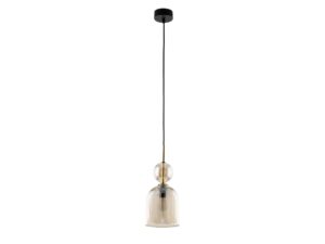Miniaturka 2 - Lampa wisząca Sophia koniakowa z podłużnym kloszem w kształcie dzwonka