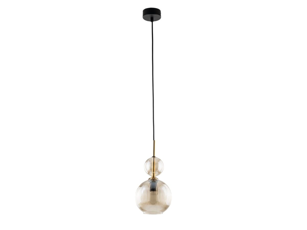 Lampa wisząca Sophia 1-punktowa z ryflowanym szkłem