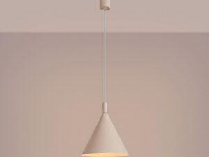 Miniaturka 36 - Lampa wisząca Sorvella 25 cm beżowy z włączonym światłem