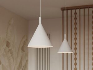Miniaturka 56 - Lampa wisząca Sorvella 25 cm biały nad blatem – zbliżenie