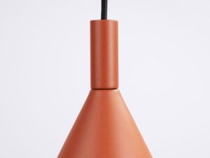 Miniaturka 19 - Lampa wisząca Sorvella 25 cm ochra czerwona – detal mocowania klosza