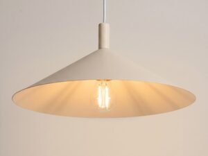 Miniaturka 103 - Lampa wisząca Sorvella 40 cm beżowy – szeroki klosz ze światłem