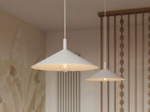 Miniaturka 123 - Lampa wisząca Sorvella 40 cm biały nad blatem – zbliżenie