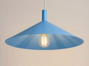 Miniaturka 9 - Lampa wisząca Sorvella 40 cm błękitny – szeroki klosz ze światłem