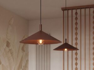 Miniaturka 26 - Lampa wisząca Sorvella 40 cm brązowy nad blatem – zbliżenie