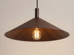Miniaturka 20 - Lampa wisząca Sorvella 40 cm brązowy – szeroki klosz ze światłem