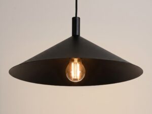 Miniaturka 113 - Lampa wisząca Sorvella 40 cm czarny – szeroki klosz ze światłem