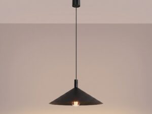 Miniaturka 112 - Lampa wisząca Sorvella 40 cm czarny z włączonym światłem