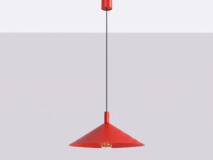 Miniaturka 28 - Lampa wisząca Sorvella 40 cm czerwony we wnętrzu