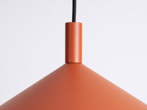 Miniaturka 86 - Lampa wisząca Sorvella 40 cm ochra czerwona – detal mocowania klosza