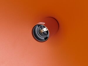 Miniaturka 87 - Lampa wisząca Sorvella 40 cm ochra czerwona – oprawka E27 od spodu