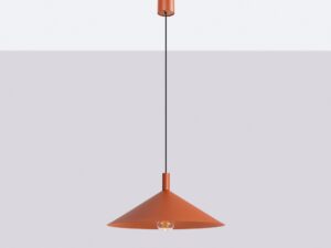 Miniaturka 82 - Lampa wisząca Sorvella 40 cm ochra czerwona we wnętrzu