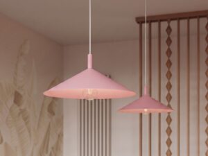 Miniaturka 67 - Lampa wisząca Sorvella 40 cm różowy nad blatem – zbliżenie
