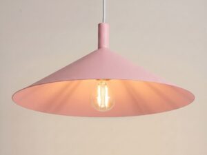 Miniaturka 61 - Lampa wisząca Sorvella 40 cm różowy – szeroki klosz ze światłem
