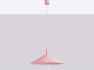 Miniaturka 59 - Lampa wisząca Sorvella 40 cm różowy we wnętrzu