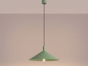 Miniaturka 50 - Lampa wisząca Sorvella 40 cm szałwiowy z włączonym światłem