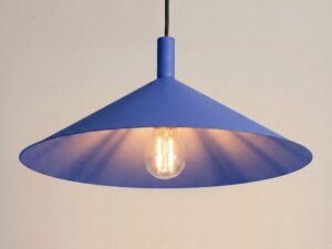 Miniaturka 72 - Lampa wisząca Sorvella 40 cm ultramaryna – szeroki klosz ze światłem