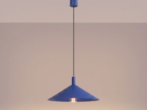 Miniaturka 71 - Lampa wisząca Sorvella 40 cm ultramaryna z włączonym światłem