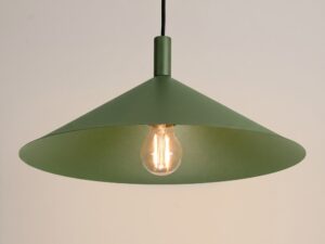 Miniaturka 95 - Lampa wisząca Sorvella 40 cm zielony oliwkowy – szeroki klosz ze światłem