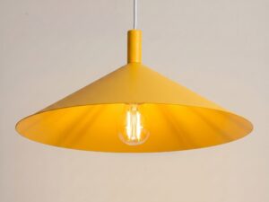Miniaturka 41 - Lampa wisząca Sorvella 40 cm żółty – szeroki klosz ze światłem