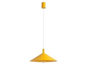 Miniaturka 38 - Lampa wisząca Sorvella 40 cm żółty na białym tle