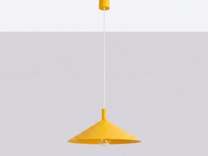 Miniaturka 39 - Lampa wisząca Sorvella 40 cm żółty we wnętrzu