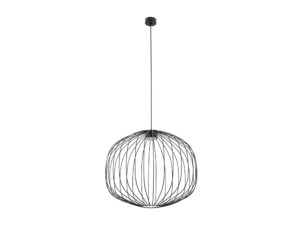 Miniaturka 6 - Lampa wisząca Sphera M czarna, ażurowy metalowy klosz średnicy 58 cm na białym tle