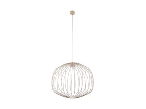 Miniaturka 4 - Lampa wisząca Sphera M piaskowy beż, ażurowy metalowy klosz na białym tle
