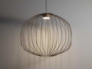 Miniaturka 5 - Lampa wisząca Sphera M piaskowobeżowa z włączonym źródłem światła GX53