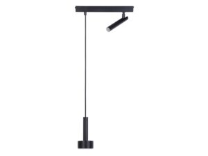 Miniaturka 6 - Lampa wisząca Stamp 1 + 1 czarna, podłużna listwa, zwis i ruchomy punkt sufitowy