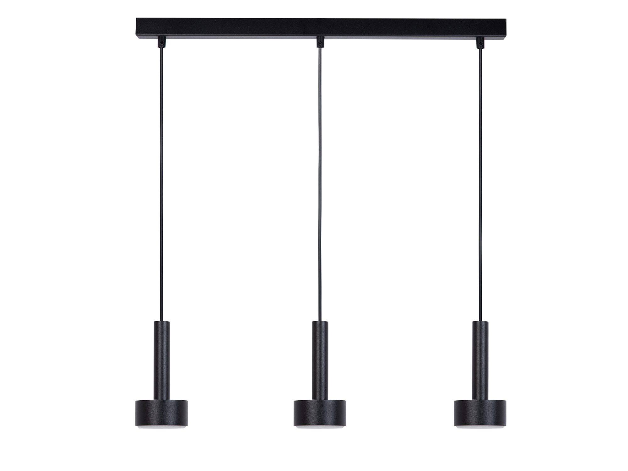 Lampa wisząca Stamp 3 czarna z trzema kloszami GX53 na liniowej listwie