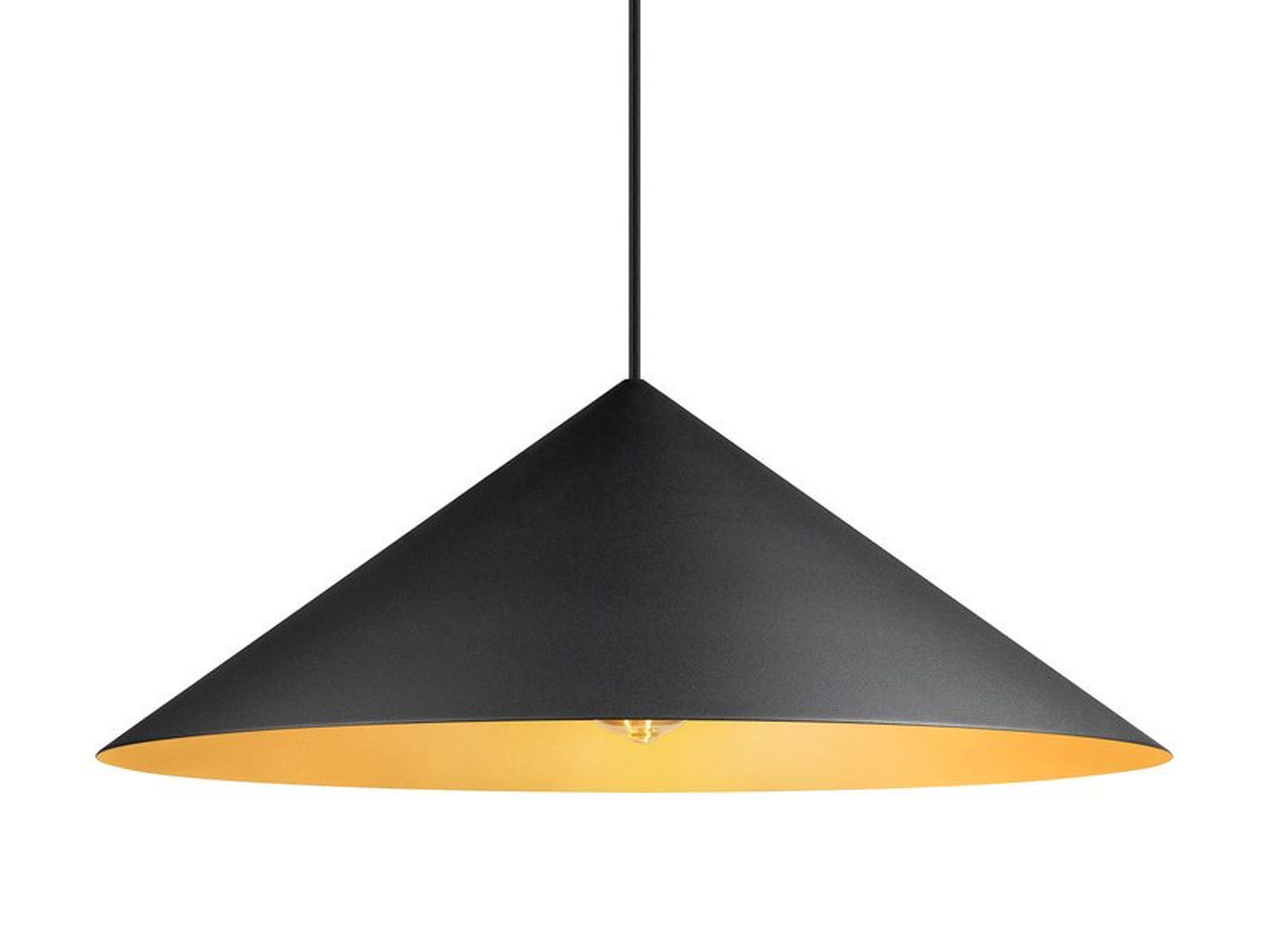 Lampa wisząca czarna ze złotym wnętrzem klosza Ø55 cm