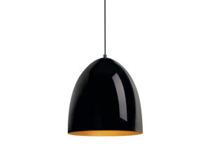 Miniaturka 3 - Lampa wisząca czarna ze złotym wnętrzem stożkowego klosza, pełne ujęcie
