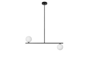 Miniaturka 1 - SUGURI C czarna lampa wisząca L z białymi szklanymi kulami