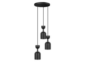 Miniaturka 2 - Czarna potrójna lampa wisząca SUPURU 3P na białym tle