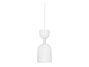 Miniaturka 1 - Biała lampa wisząca SUPURU z metalowym kloszem, pełny widok