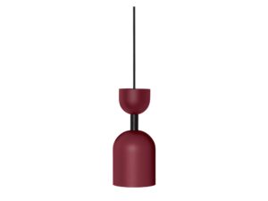 Miniaturka 3 - Burgundowa lampa wisząca SUPURU z metalowym kloszem, pełny widok