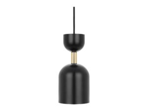 Miniaturka 5 - Lampa wisząca SUPURU czarna z mosiężną rurką, pełny widok z przodu