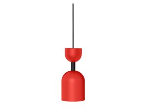 Miniaturka 6 - Czerwonopomarańczowa lampa wisząca SUPURU z metalowym kloszem