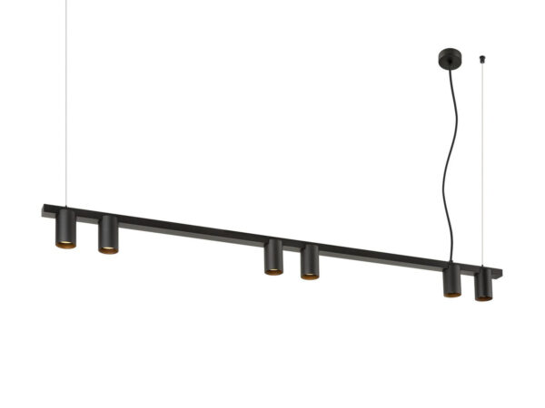 Czarna lampa wisząca Enola 2.0 M sześć reflektorów GU10 – packshot