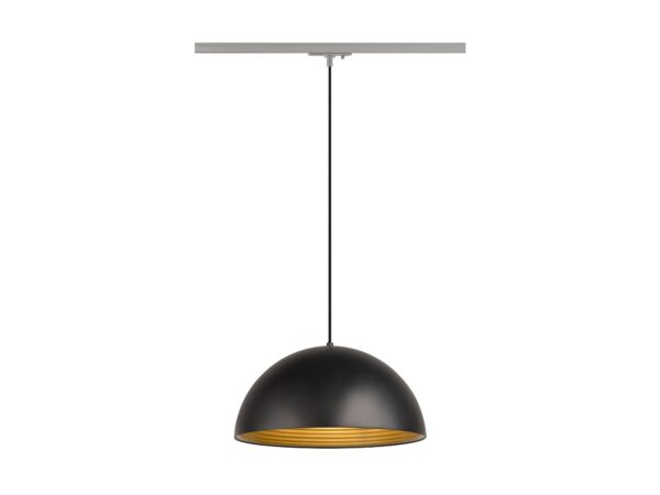 Lampa wisząca szynowa z czarno-złotym kloszem o średnicy 40 cm