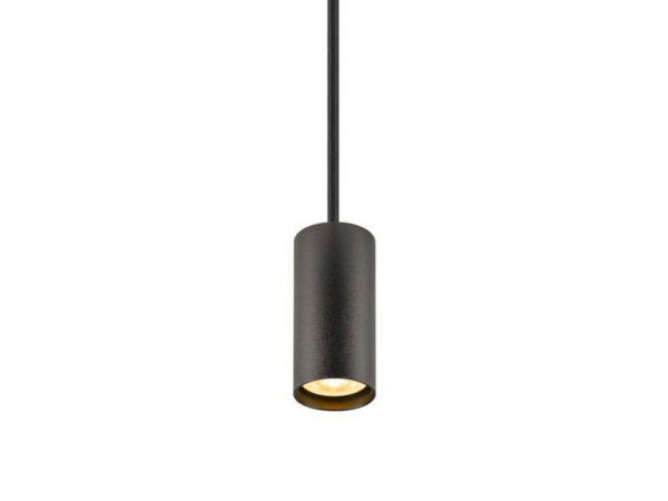 Czarna lampa wisząca Enola 2.0 M do szyny 1-fazowej – pełny zwis