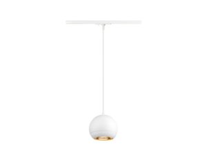 Miniaturka 1 - Biała lampa wisząca szynowa Light Eye 150 z kulistym kloszem