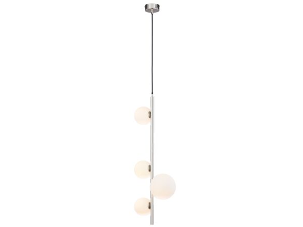 Lampa wisząca Taida nikiel z czterema szklanymi kulami