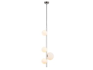 Miniaturka 1 - Lampa wisząca Taida nikiel z czterema kloszami z boku