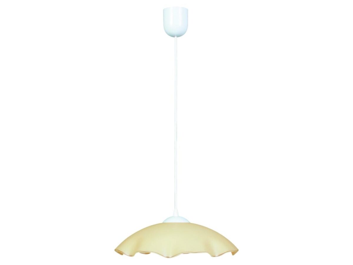 Lampa wisząca Talavio 32 cm beżowa ze szklanym kloszem