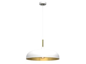 Miniaturka 1 - Lampa wisząca Talesela biała ze złotym wnętrzem, średnica 45 cm